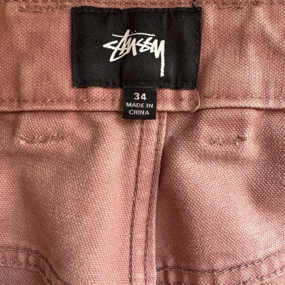 STUSSY Faded Pink Baggy Carpenter Pants - Picture 7 of 9